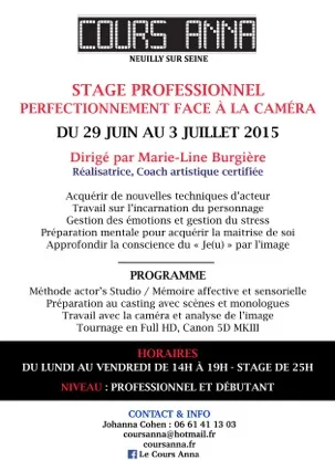 Stage acteurs à Neuilly sur Seine